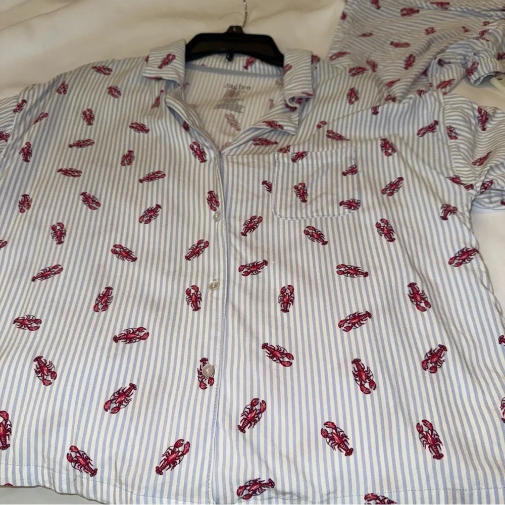 Striped Pajama Set with Red Accents